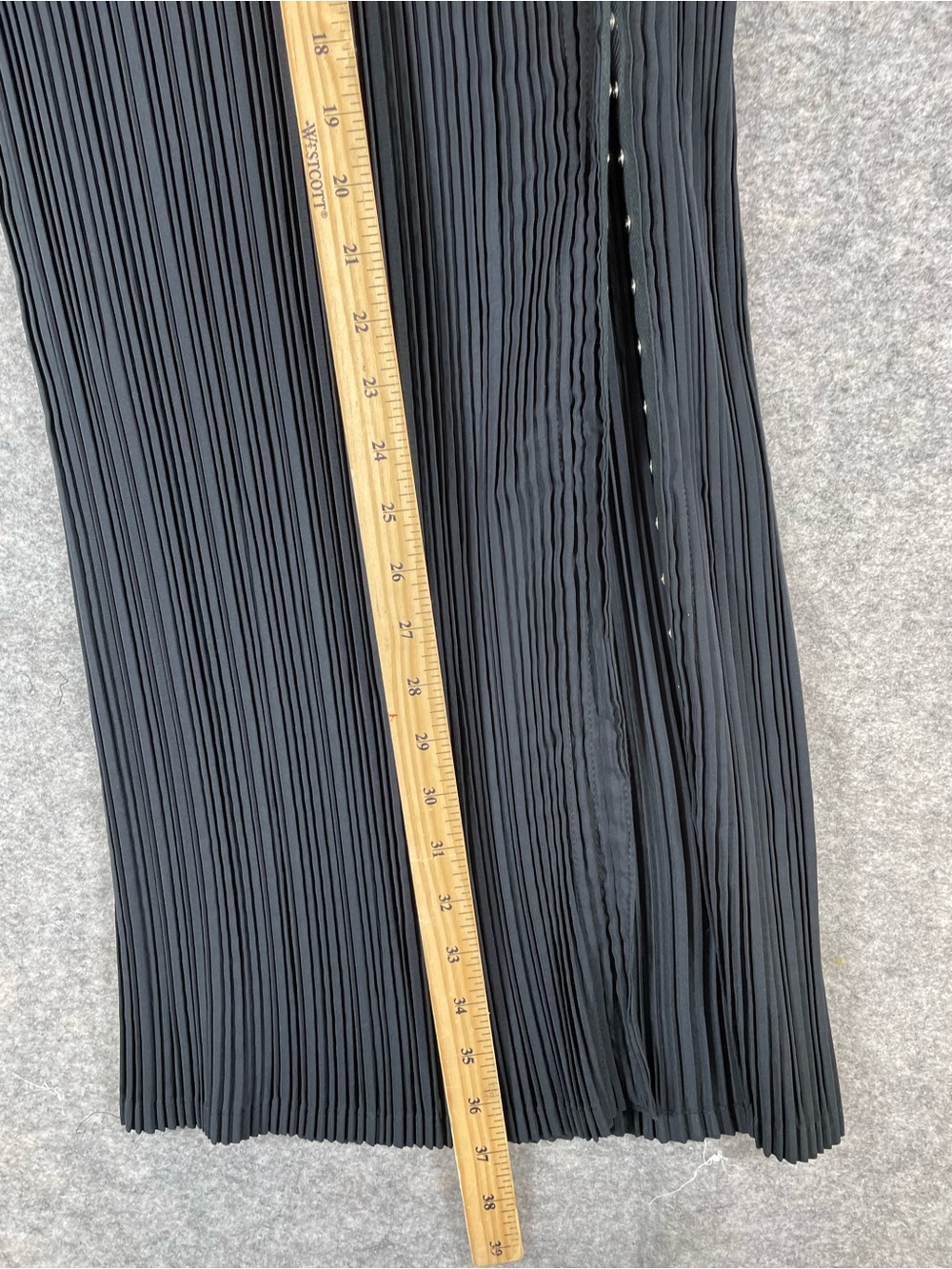 Vintage Lezley George London Black Pleated Maxi Skirt Y2K Minimalist Midi Small - Picture 6 of 15